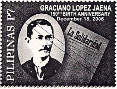 Stamps featuring Graciano Lopez Jaena